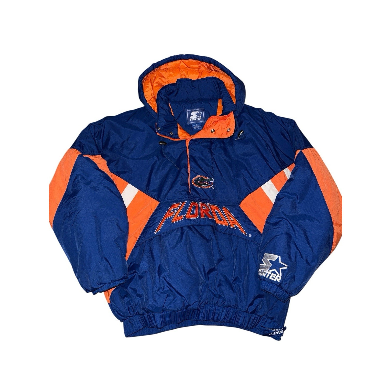 Vintage Starter Florida Gators Xl Pullover Jacket Ncaa Puffer Hooded 90s